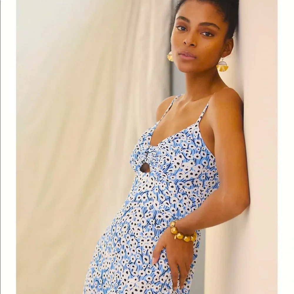 Anthropologie Hutch Ditsy Print Jumpsuit 💙🌼💙🌼 - Picture 2 of 11